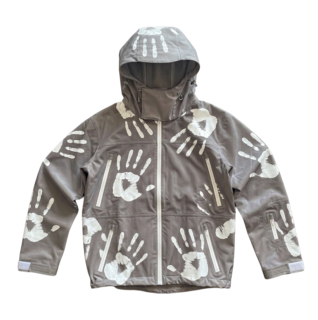 LIME heatreactive jacket with handprints